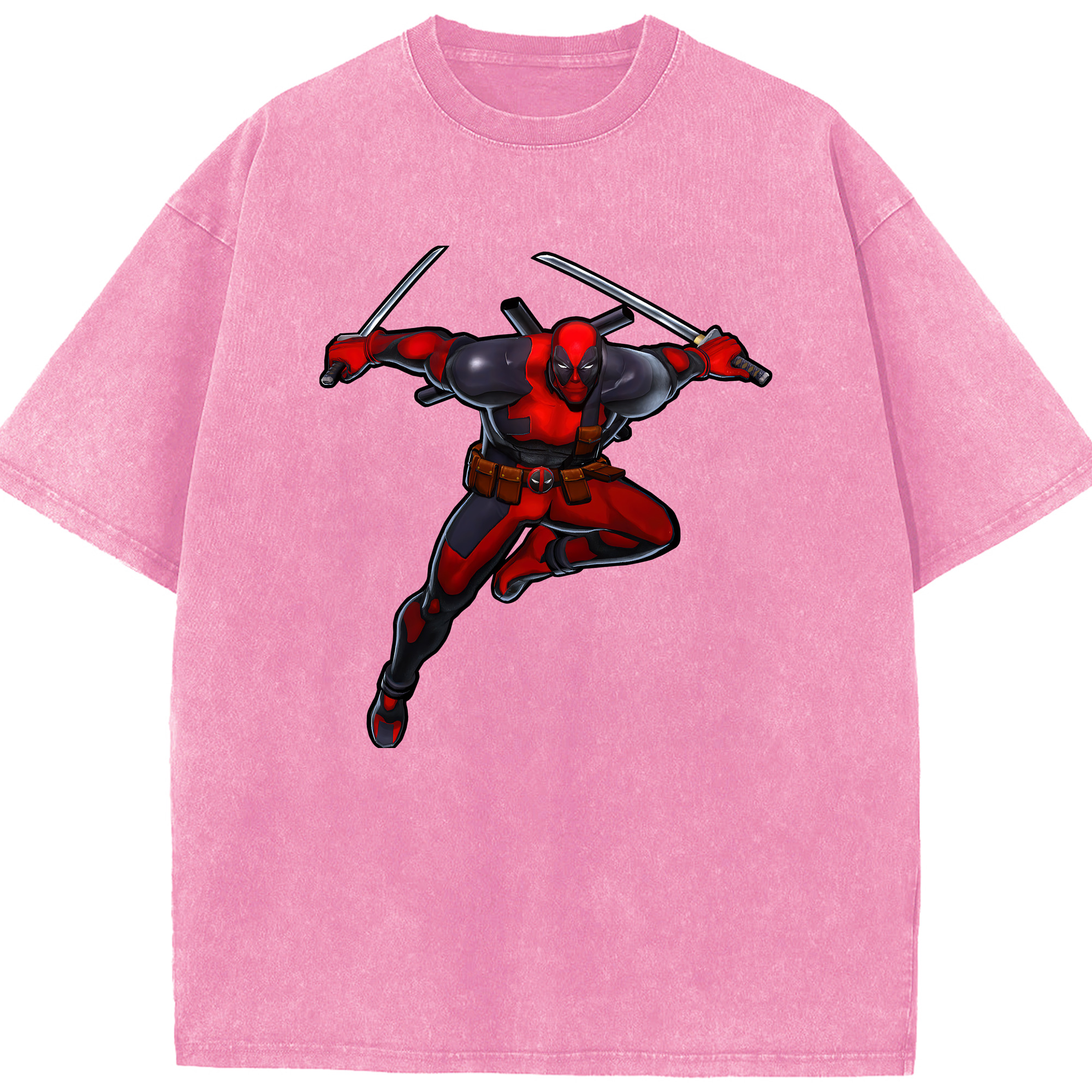 （画像用） Deadpool デッドプール 綿100% ヴィンテージ風 半袖Tシャツ（フロントプリント）